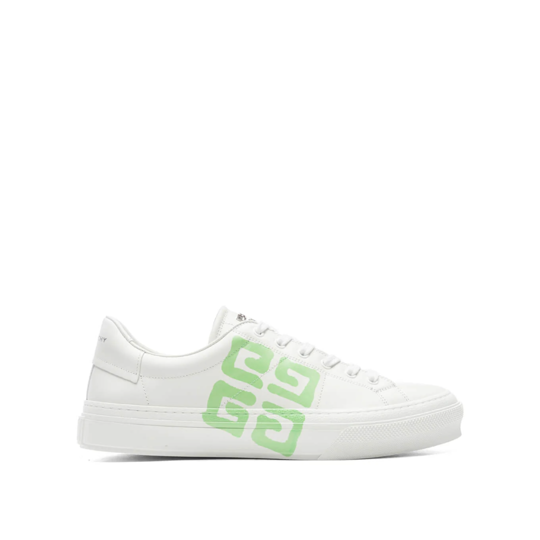 City Sport Lace Up Sneakers White/Green