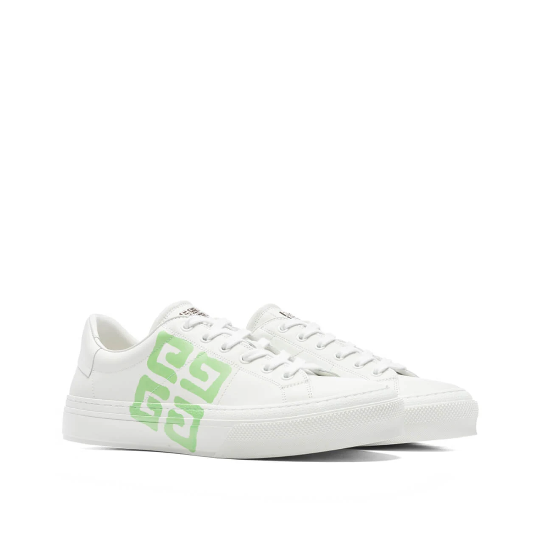 City Sport Lace Up Sneakers White/Green