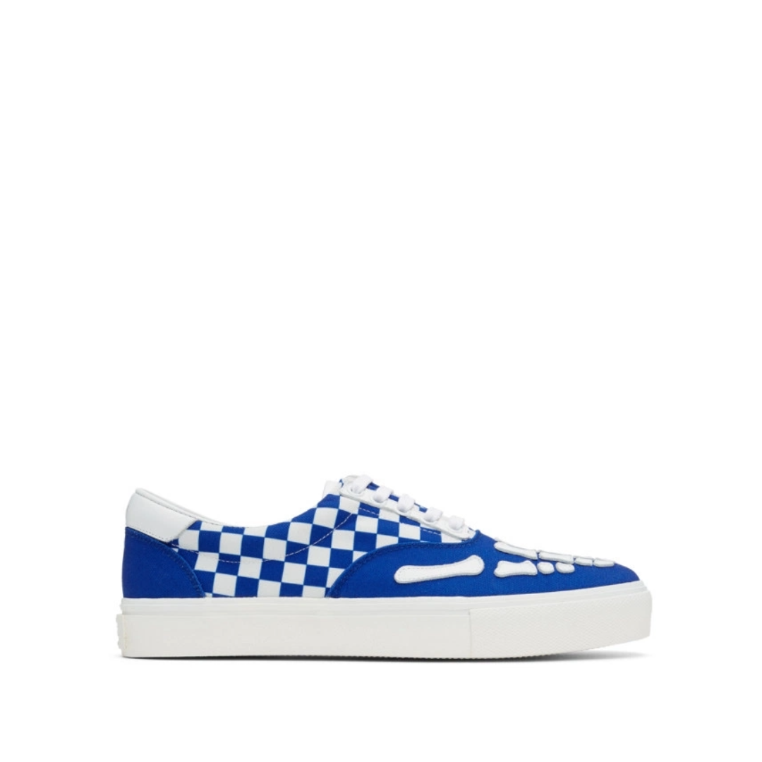Checkered Skeleton Toe Sneakers Blue