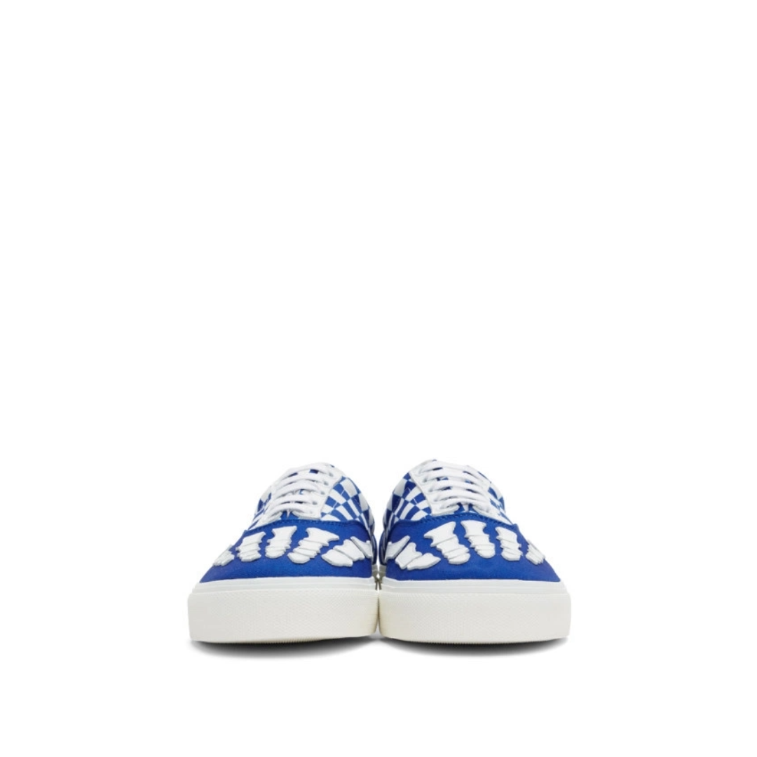 Checkered Skeleton Toe Sneakers Blue