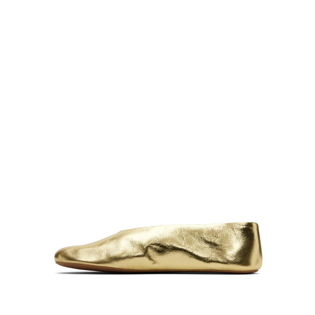 Stella Metallic-Leather Ballet Flats Gold