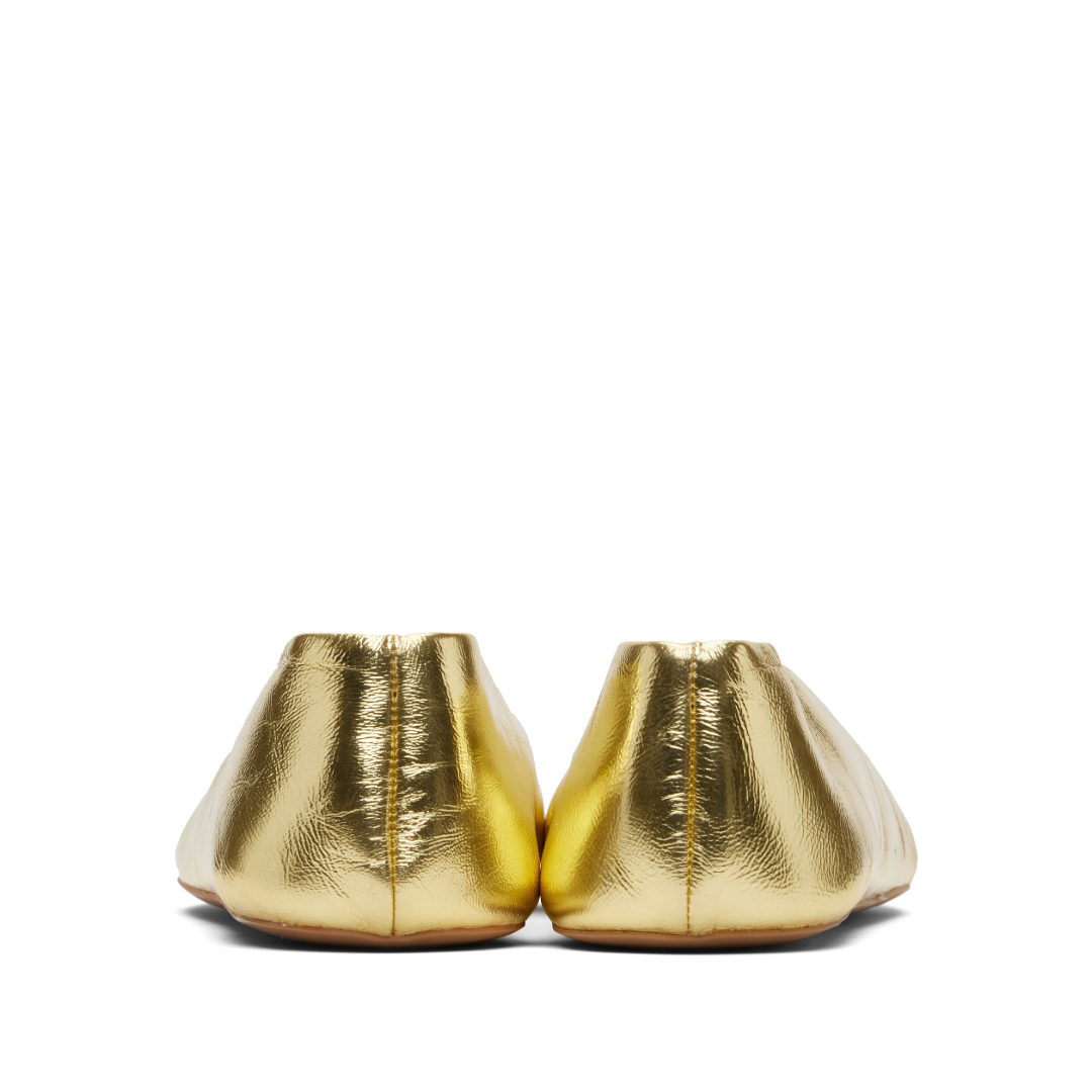 Stella Metallic-Leather Ballet Flats Gold
