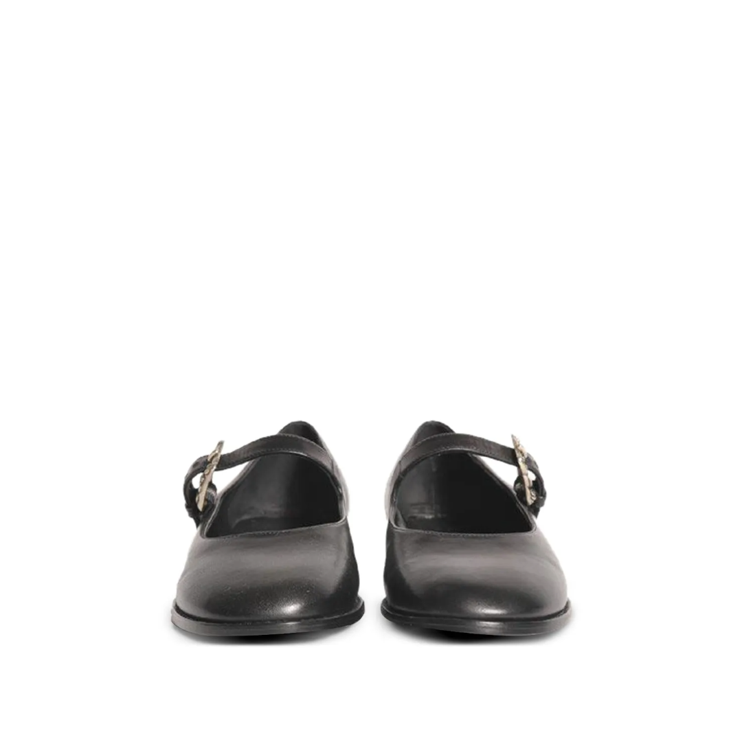 Leather Ballet Flat Black