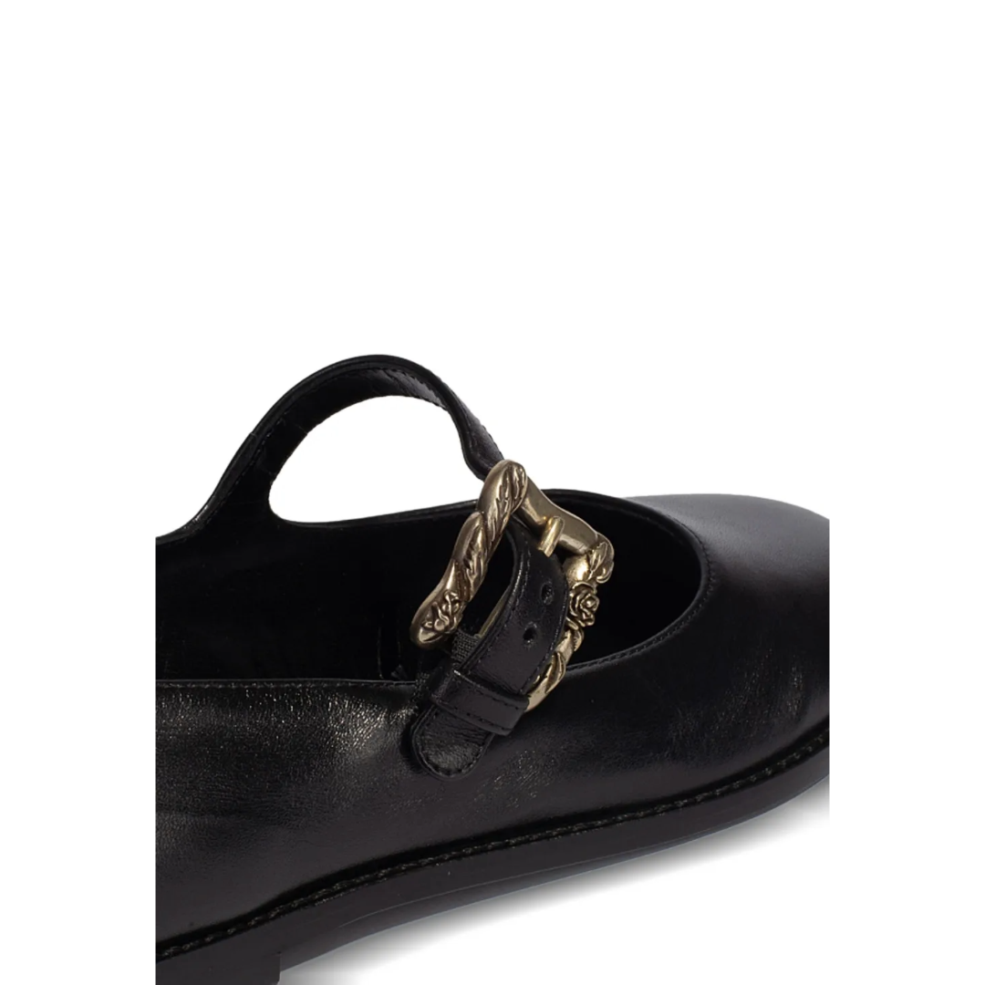Leather Ballet Flat Black