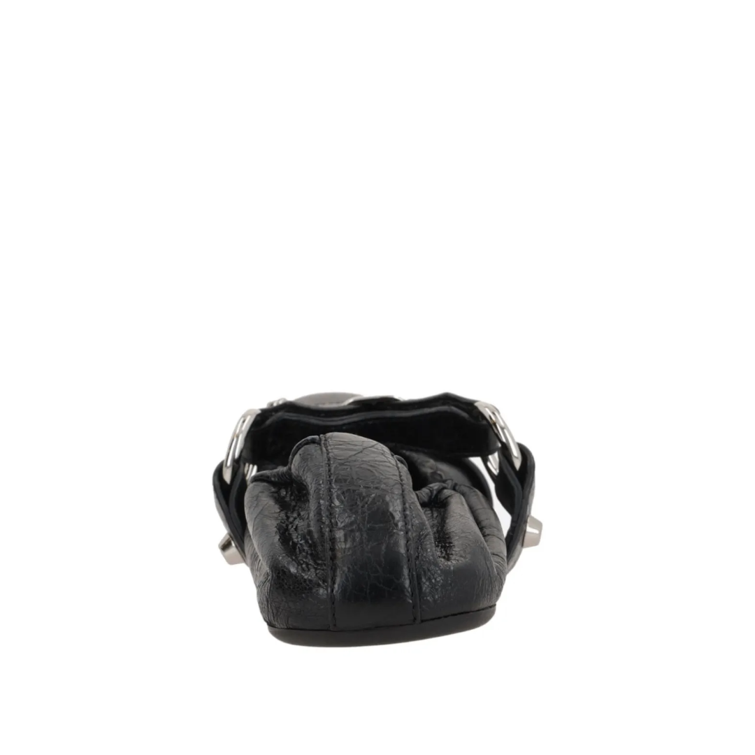 City Ballerina Leather Flats Black