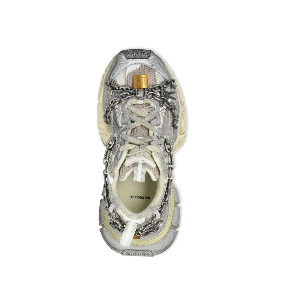 3XL Chain Sneakers Eggshell/Silver