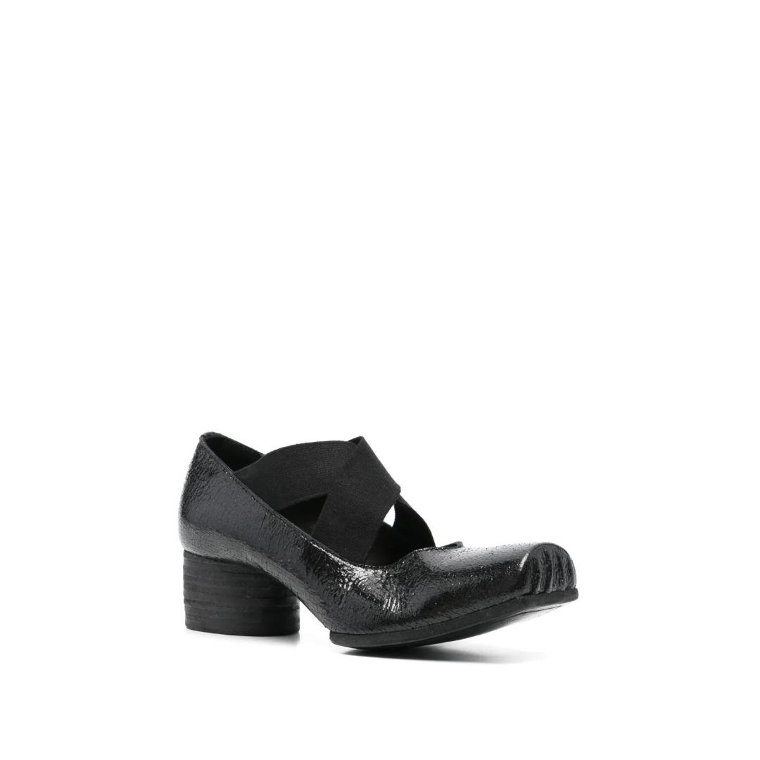 Shiny 45mm Leather Ballerina Heels