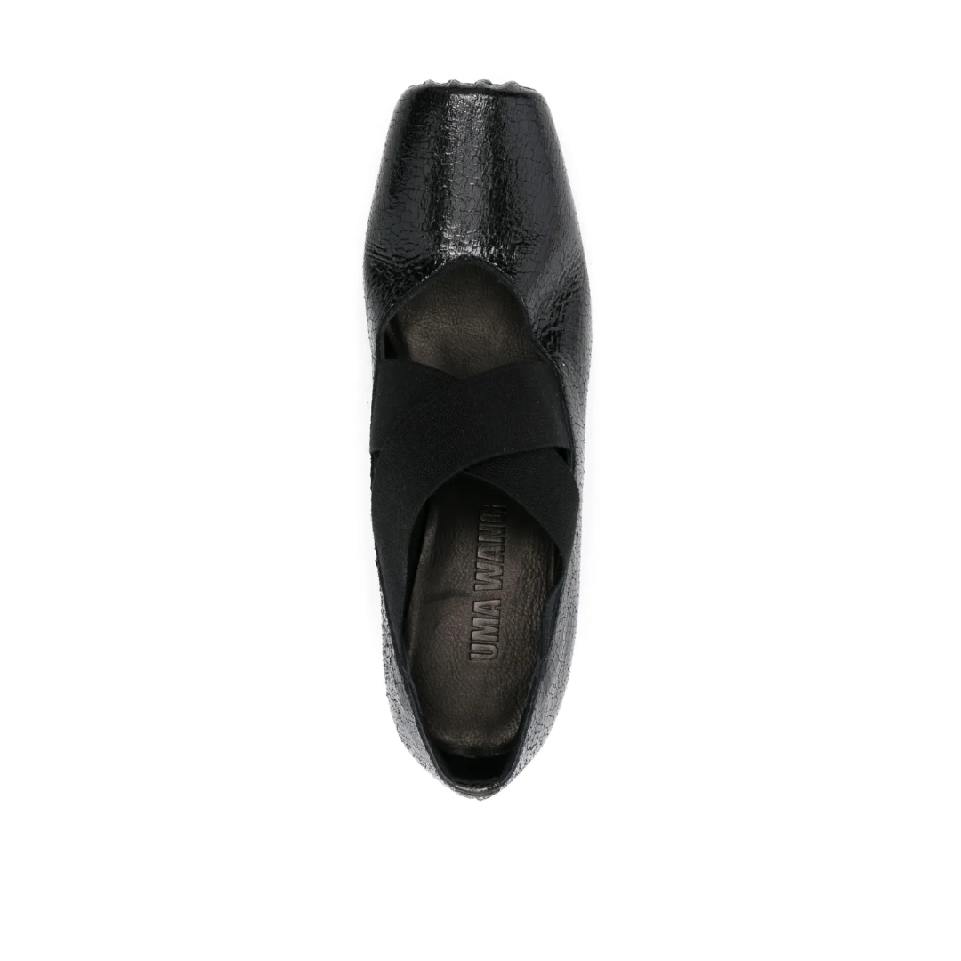 Shiny 45mm Leather Ballerina Heels