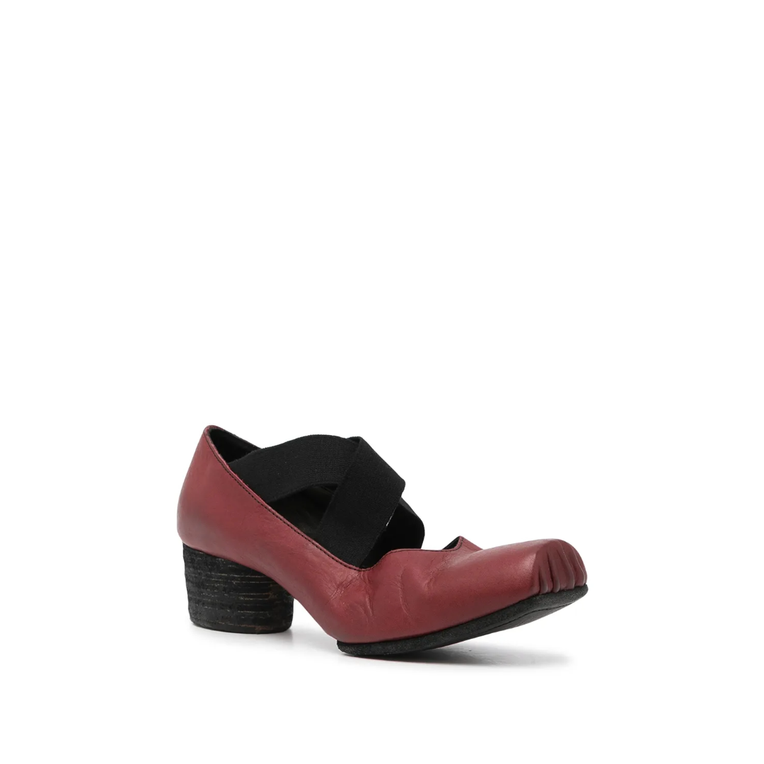 45mm Leather Ballerina Heels Red