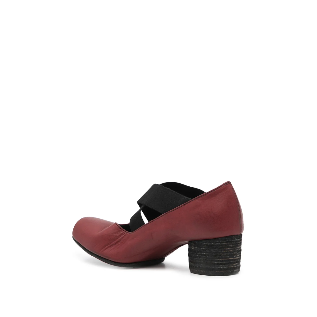45mm Leather Ballerina Heels Red