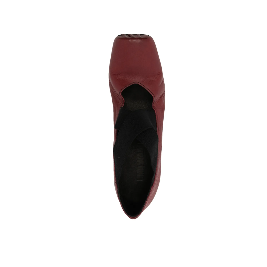 45mm Leather Ballerina Heels Red