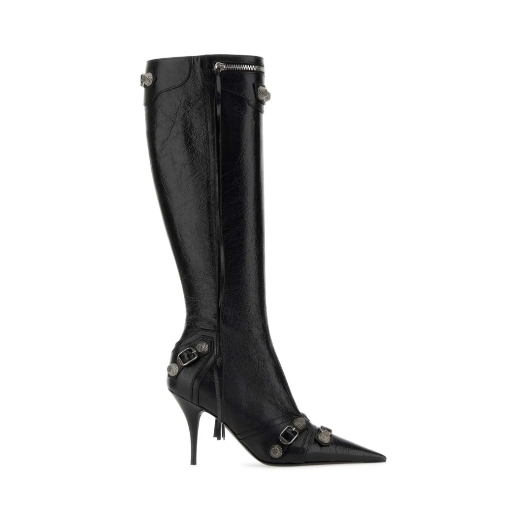 Cagole 90MM Leather Boots Black