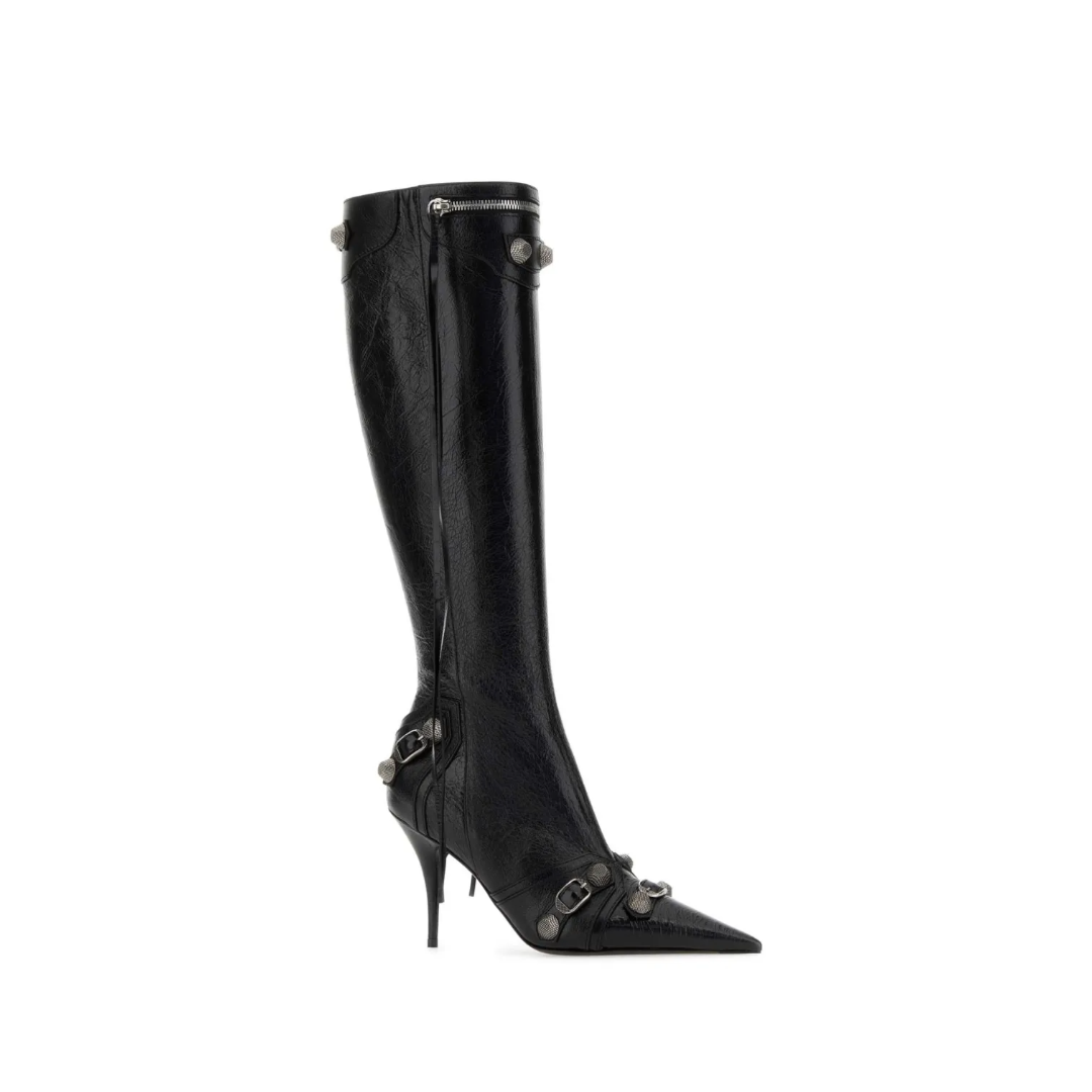 Cagole 90MM Leather Boots Black