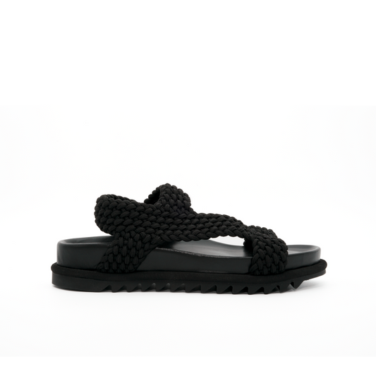 Black Woven Sandals