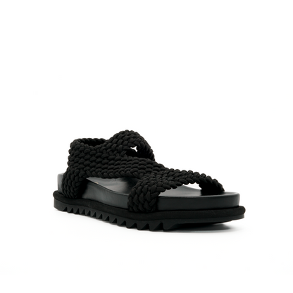 Black Woven Sandals