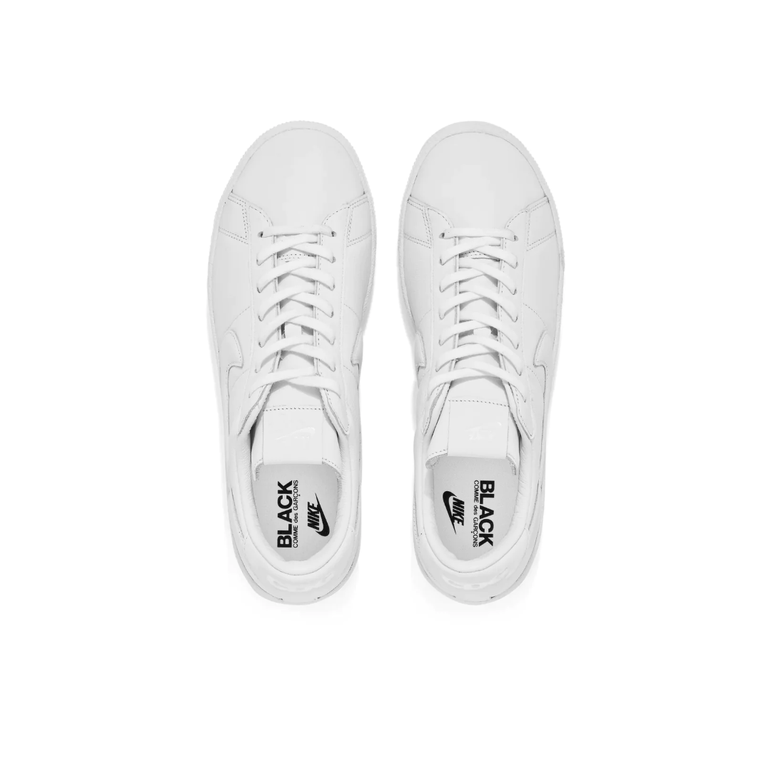 Comme Des Garçons x Nike swoosh-Embroidery Leather Sneakers