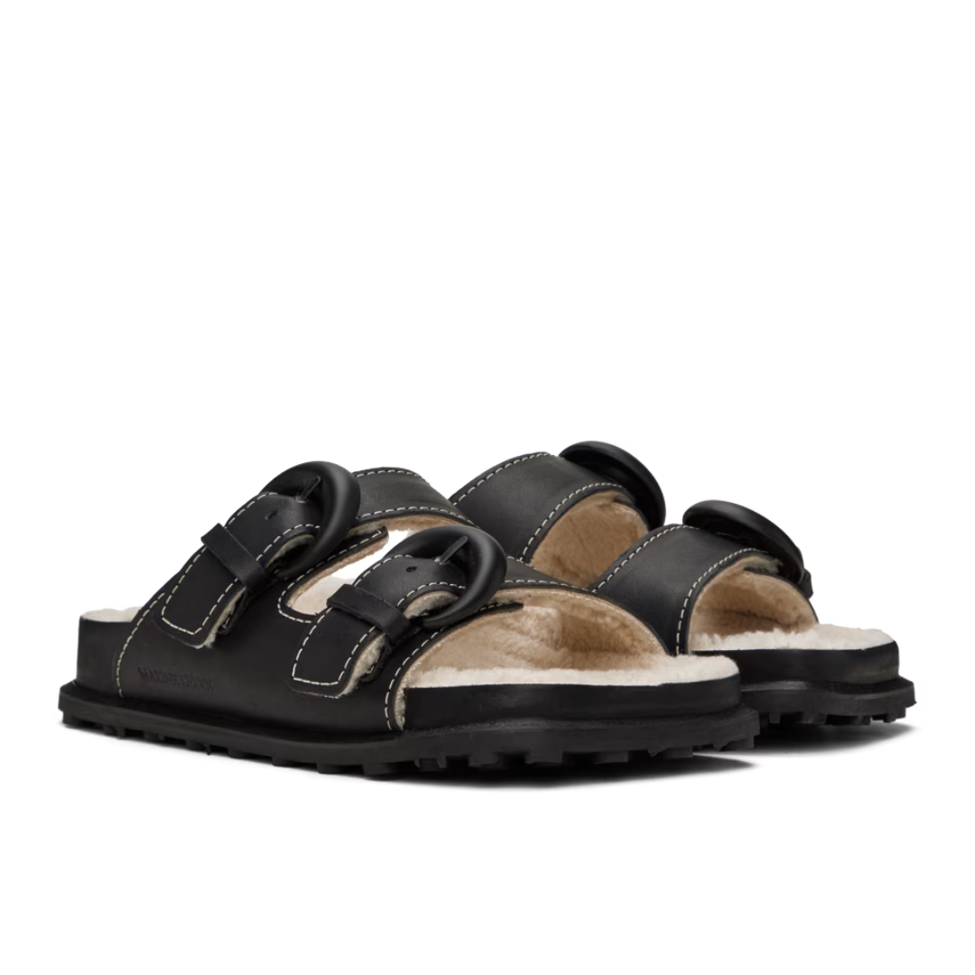 Black Square Toe Sandals