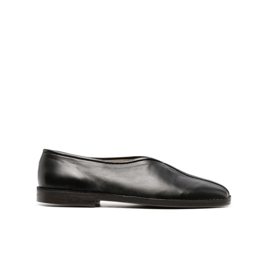 Square-Toe Leather Loafers