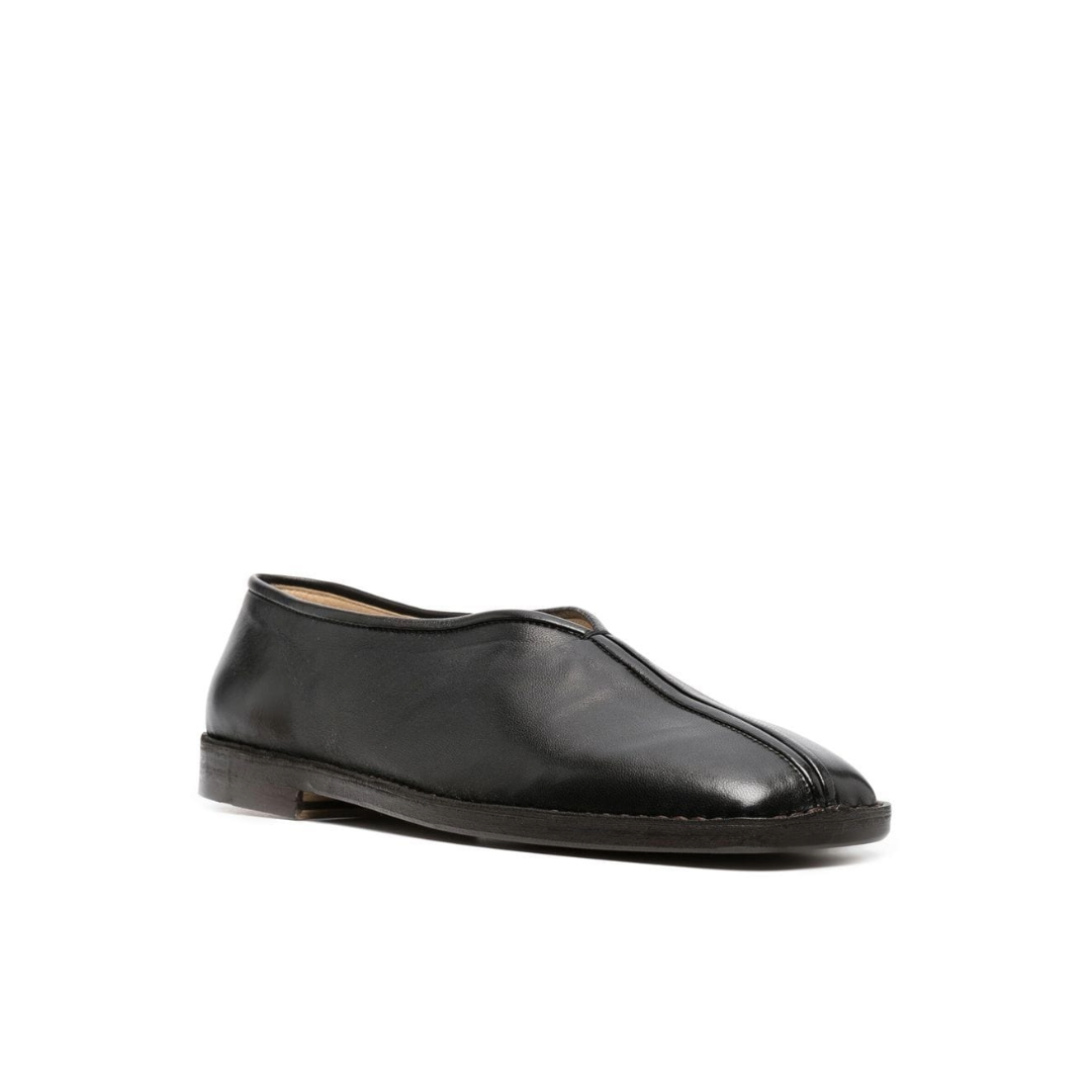 Square-Toe Leather Loafers