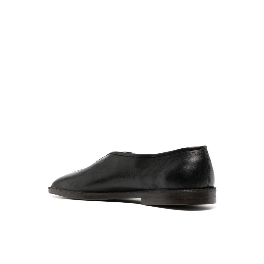 Square-Toe Leather Loafers