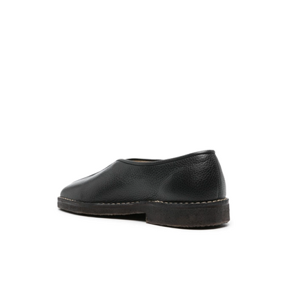 Square-Toe Leather Loafers