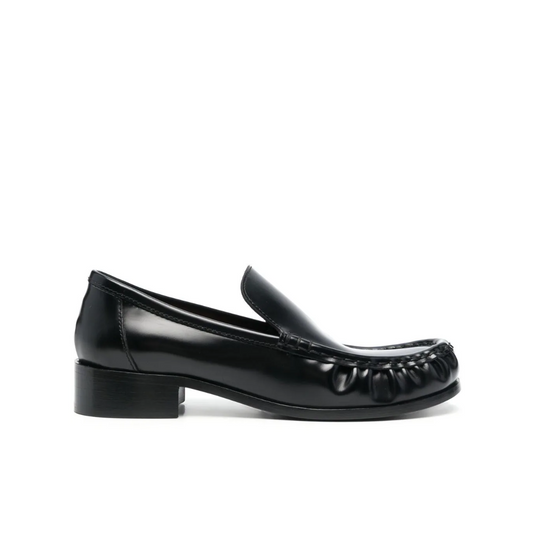 Block-Heel Leather loafers