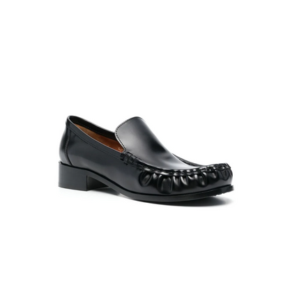 Block-Heel Leather loafers