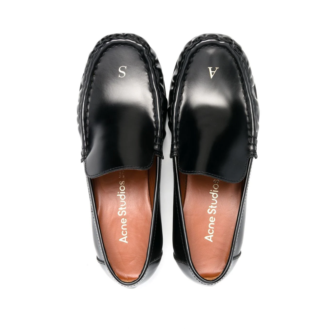 Block-Heel Leather loafers