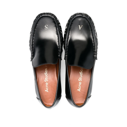 Block-Heel Leather loafers