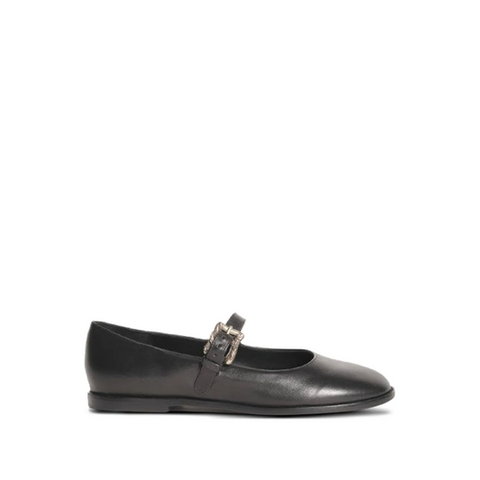 Leather Ballet Flat Black