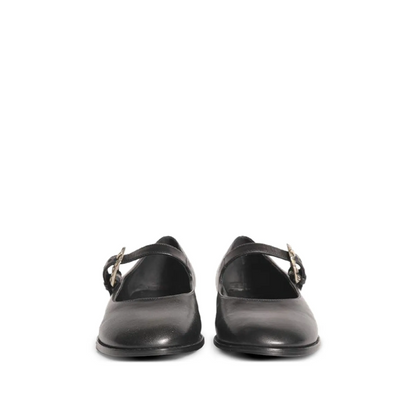 Leather Ballet Flat Black