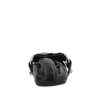 City Ballerina Leather Flats Black