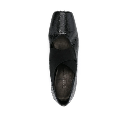Shiny 45mm Leather Ballerina Heels