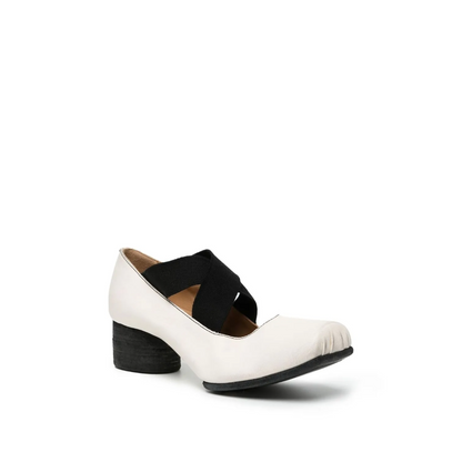 45mm Leather Ballerina Heels White