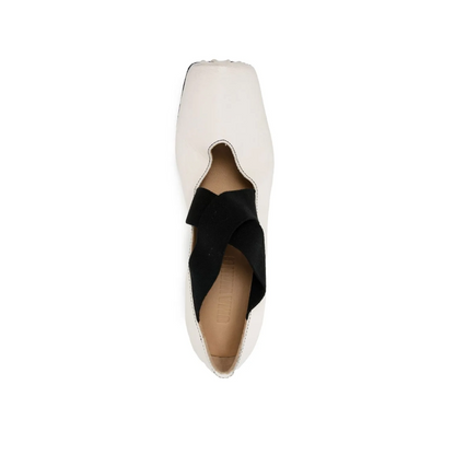 45mm Leather Ballerina Heels White
