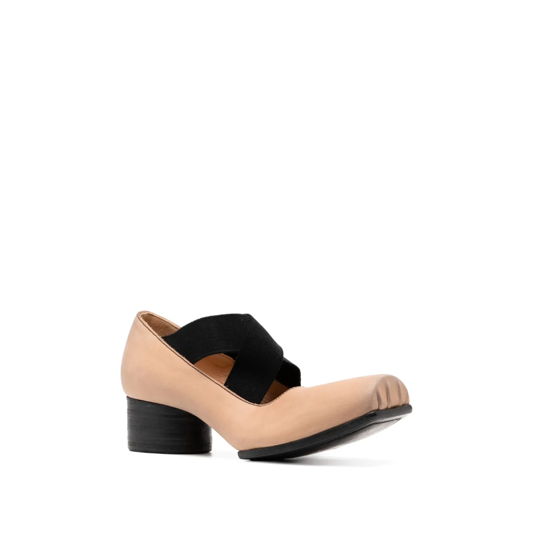 45mm Leather Ballerina Heels Rose
