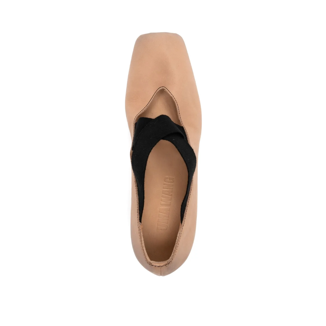 45mm Leather Ballerina Heels Rose