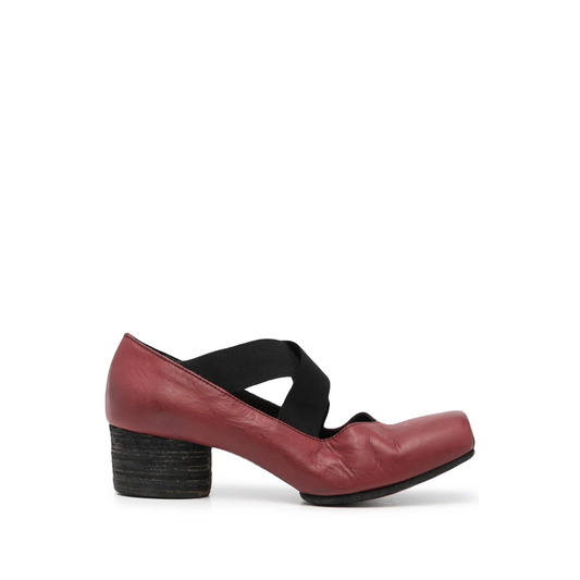 45mm Leather Ballerina Heels Red