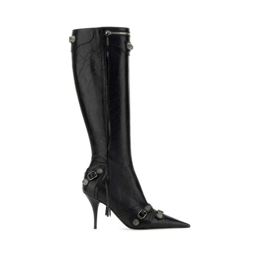 Cagole 90MM Leather Boots Black