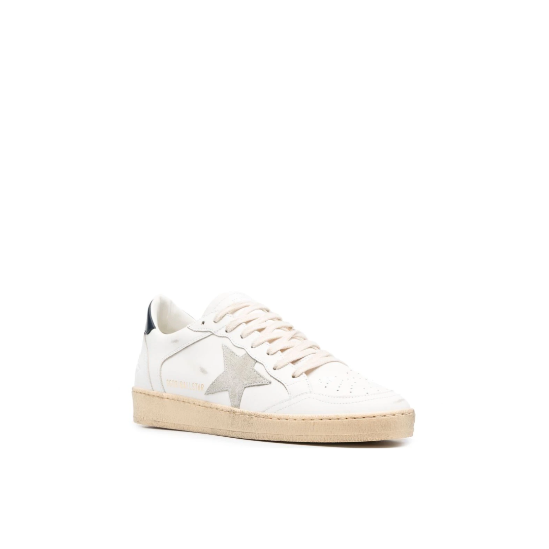 Ballstar Leather Low-Top Sneakers White/Tan/Black