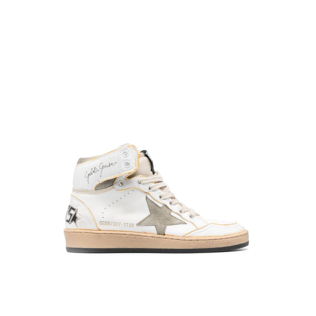 Golden Goose Sky Star Leather High-Top Sneakers